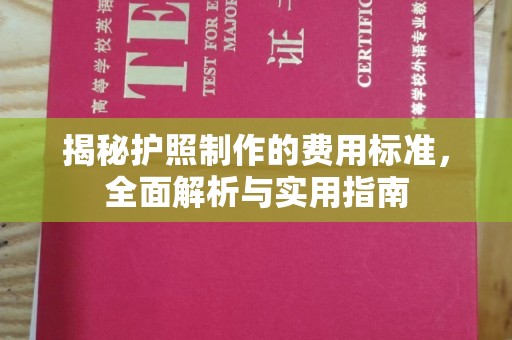 庄河揭秘护照制作的费用标准，全面解析与实用指南